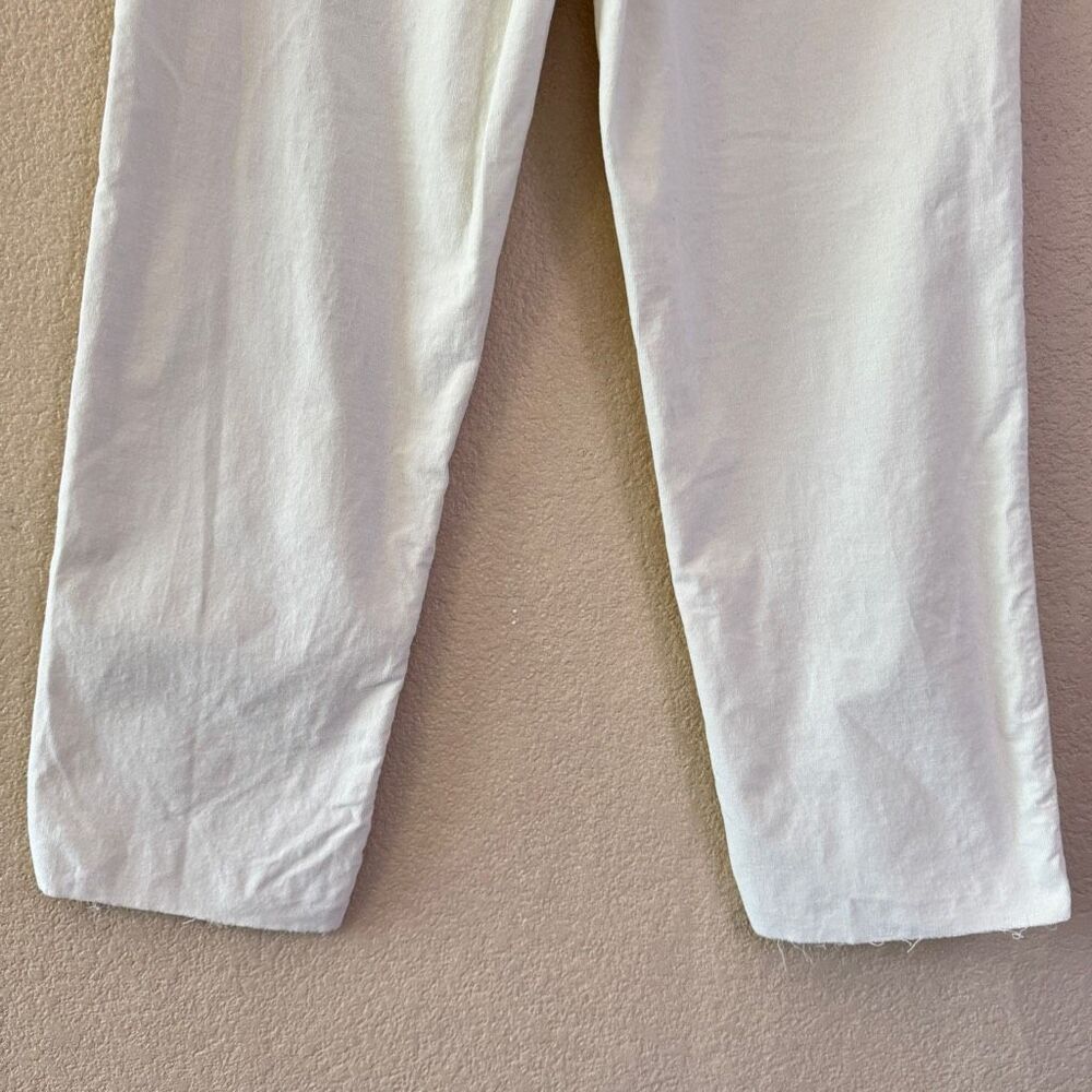 Frank & Eileen Kinsale Pants Size 2 White Raw Hem Cotton Micro Corduroy Stretch - Picture 11 of 16
